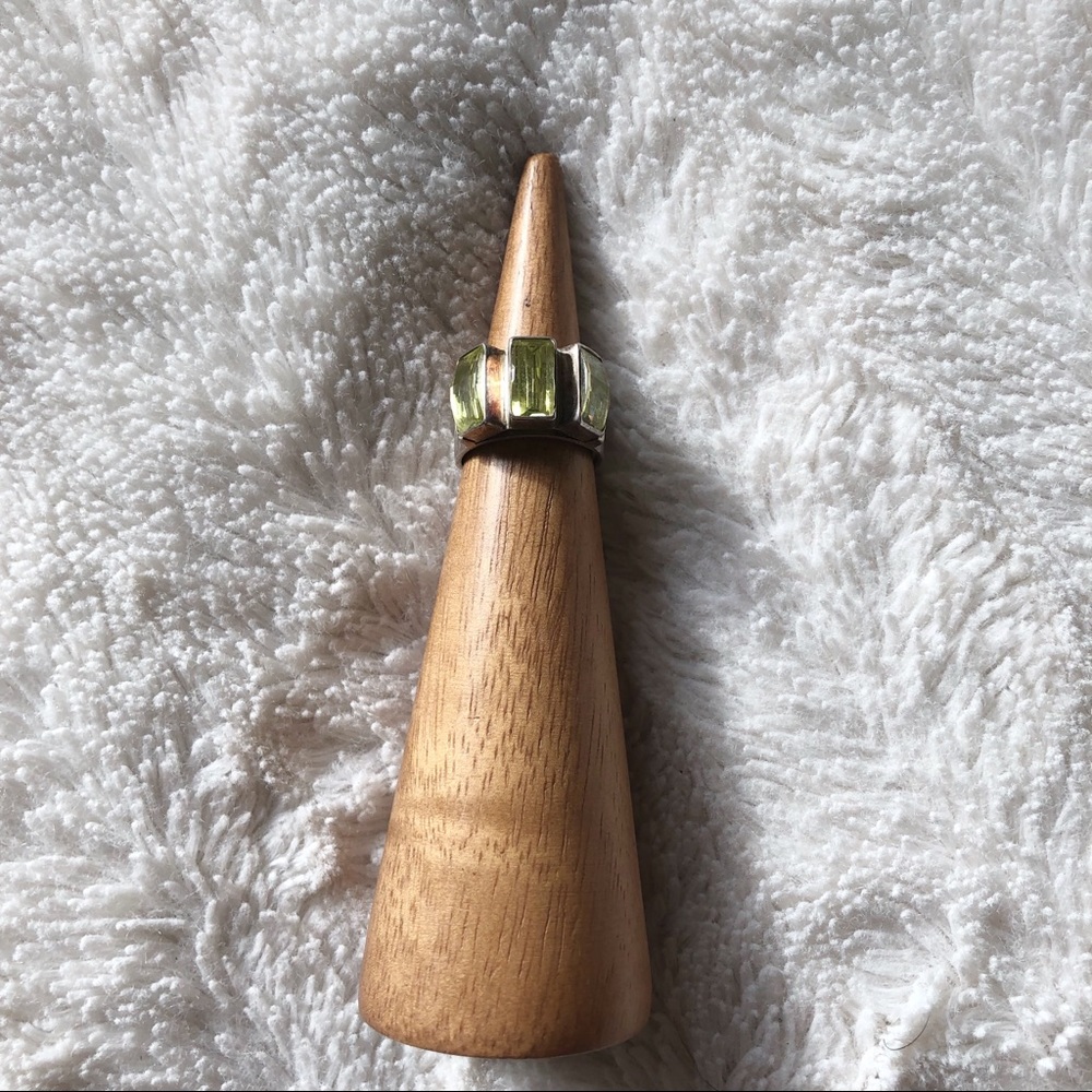 Silver and lime green / yellow ring